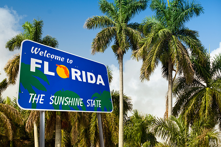 Florida welcome sign representing first-time home buying opportunities in Florida